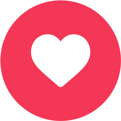 like icon with heart shape